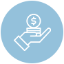 A dollar sign icon held in a hand against a blue background, illustrating financial advisors in Brisbane.